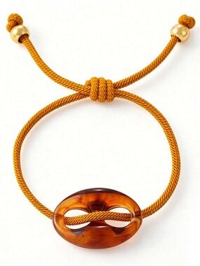 New! Amber Gold Pigs Nose Bead Bracelet NWOT